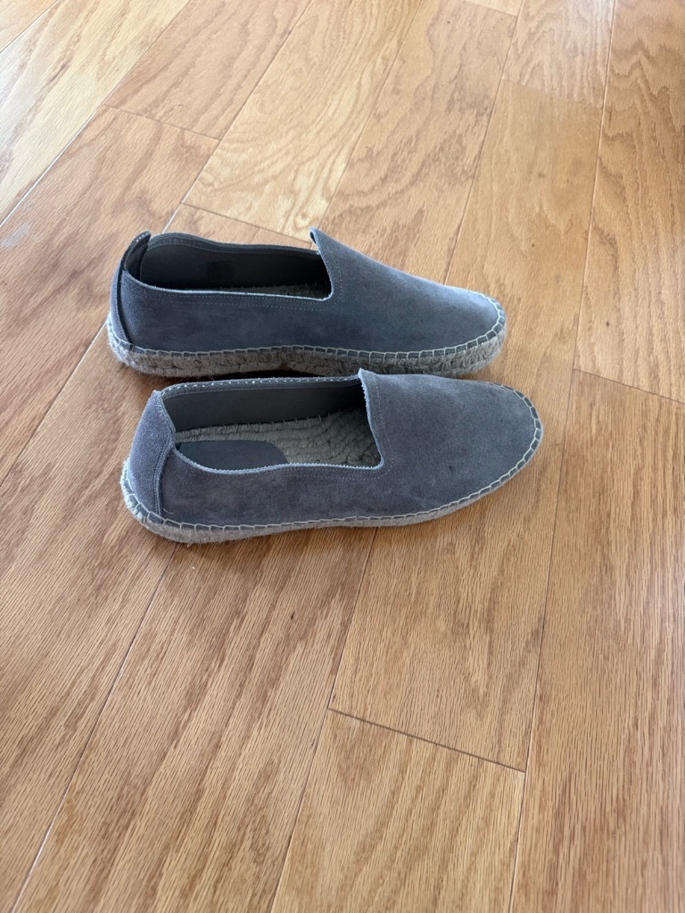 Men's Gray Suede Slip-On Espadrilles